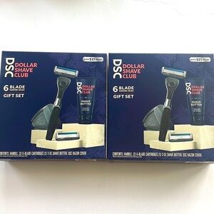 TWO Dollar Shave Club 6 Blade Gift Set, Handle Blades & Shave Butter, Razor NEW